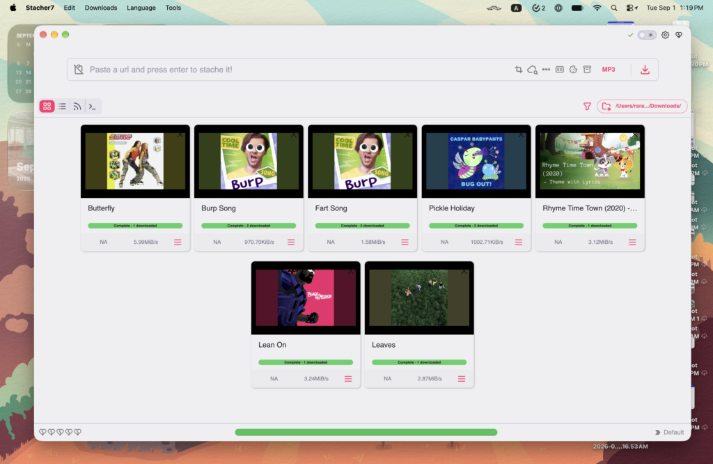 Screenshot of Stacher app
